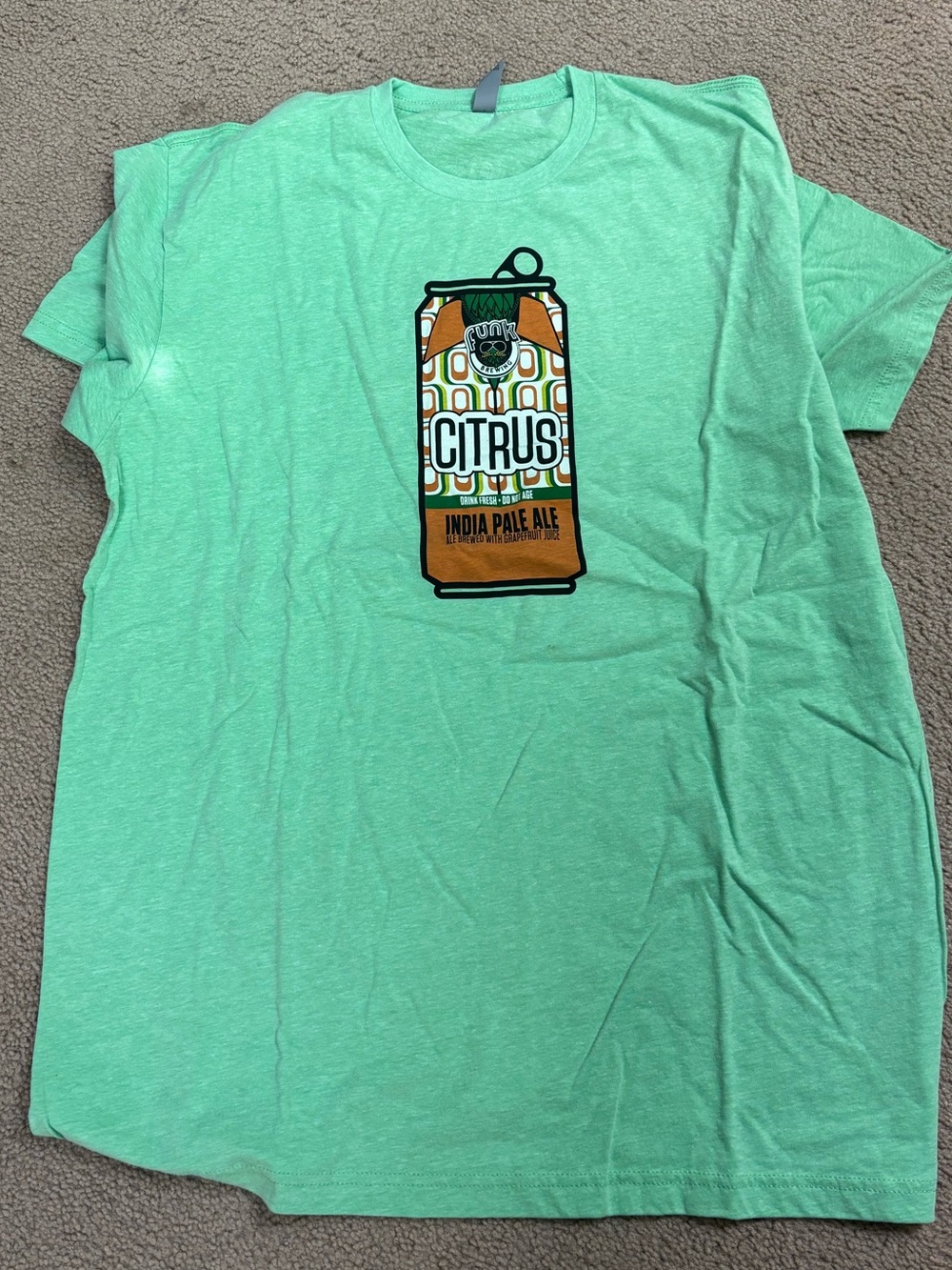 Citrus IPA FUNK brewing Graphic Tee - Mint Green NWOT